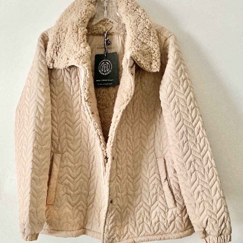 Berardo Quilted Jacket with Faux Shearling Collar New withTags - Picture 6 of 7